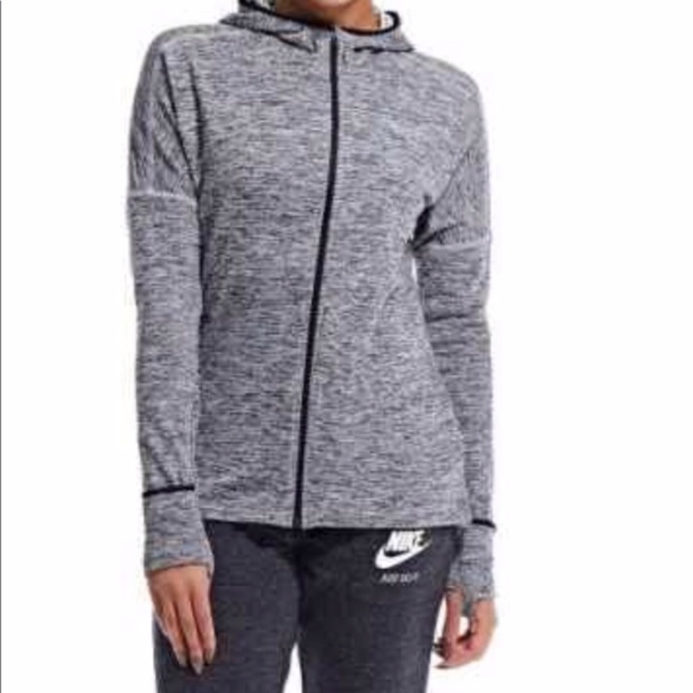 Nike Black Heather Therma Sphere Element L/S ZipRunning Hood XS - Picture 2 of 13